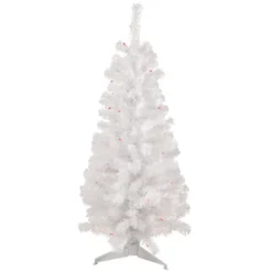 Christmas Central 4' Pre-Lit White Pine Slim Artificial Christmas Tree - Pink Lights