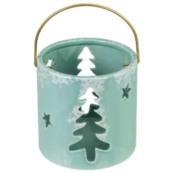 Christmas Central 4.25" Green Christmas Tree Cutout Tea Light Candle Holder