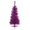Christmas Central 4' Pre-Lit Purple Artificial Tinsel Christmas Tree Clear Lights
