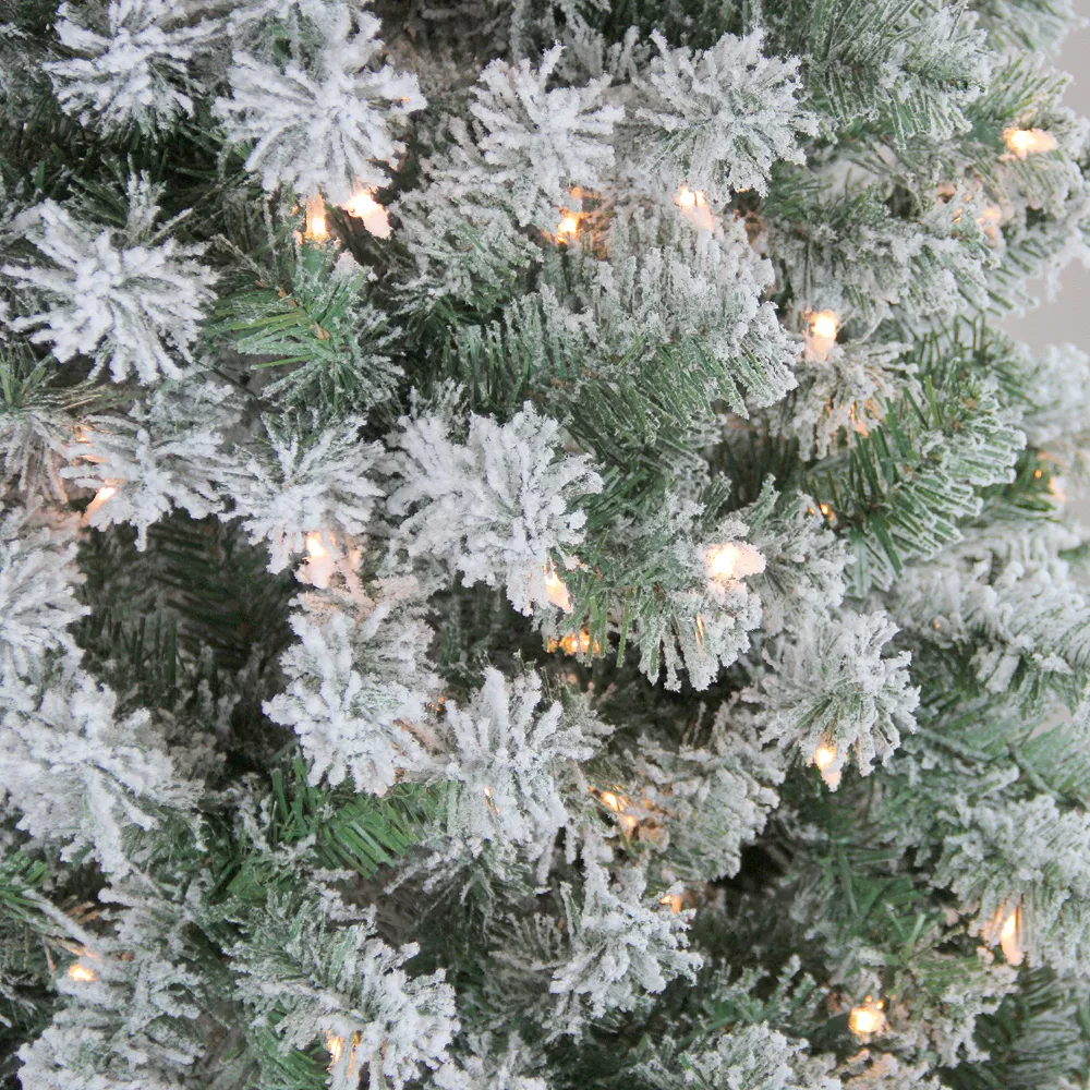 Christmas Central 9' Pre-Lit Flocked Winema Pine Artificial Christmas Tree - Clear Lights 2 Christmas Central 9' Pre-Lit Flocked Winema Pine Artificial Christmas Tree - Clear Lights - Image 2