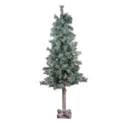 Christmas Central 4" X 22" Lightly Flocked And Glittered Woodland Alpine Artificial Christmas Tree - Unlit