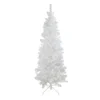 Christmas Central 6.5' Pre-Lit Pencil White Winston Pine Artificial Christmas Tree - Warm White LED Lights