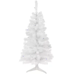 Christmas Central 4' Pre-Lit Slim White Pine Artificial Christmas Tree - Blue Lights