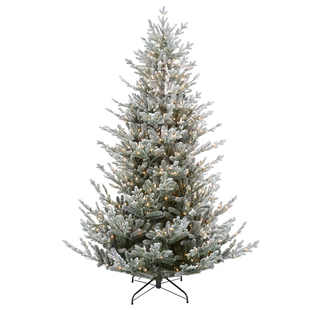 Christmas Central 6.5ft Pre-Lit Flocked Little River Fir Artificial Christmas Tree - Clear Lights 1 Christmas Central 6.5ft Pre-Lit Flocked Little River Fir Artificial Christmas Tree - Clear Lights