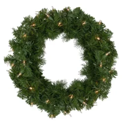 Christmas Central Deluxe Windsor Pine Artificial Christmas Wreath - 16-Inch Clear Lights