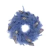 Christmas Central 12" Blue And Gray Feather Artificial Christmas Wreath - Unlit