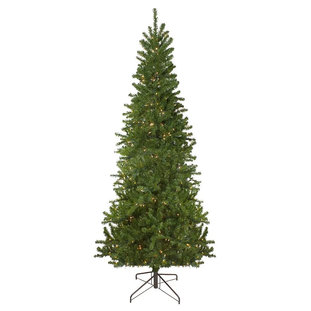 Christmas Central 9' Pre-Lit Green Pencil Canadian Pine Artificial Christmas Tree - Clear Lights 1 Christmas Central 9' Pre-Lit Green Pencil Canadian Pine Artificial Christmas Tree - Clear Lights