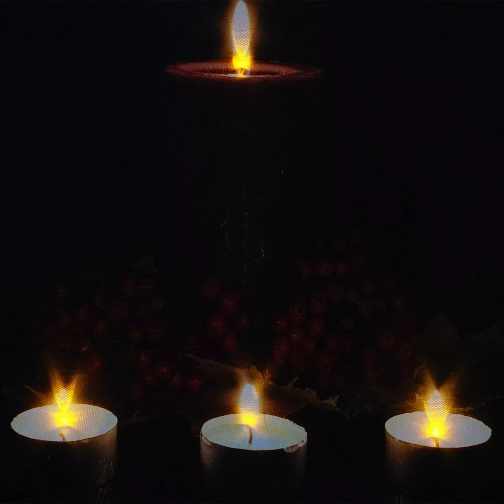 Christmas Central Red And Green LED Lighted Candles Christmas Canvas Wall Art 12" X 15.75" 3 Christmas Central Red And Green LED Lighted Candles Christmas Canvas Wall Art 12" X 15.75" - Image 3