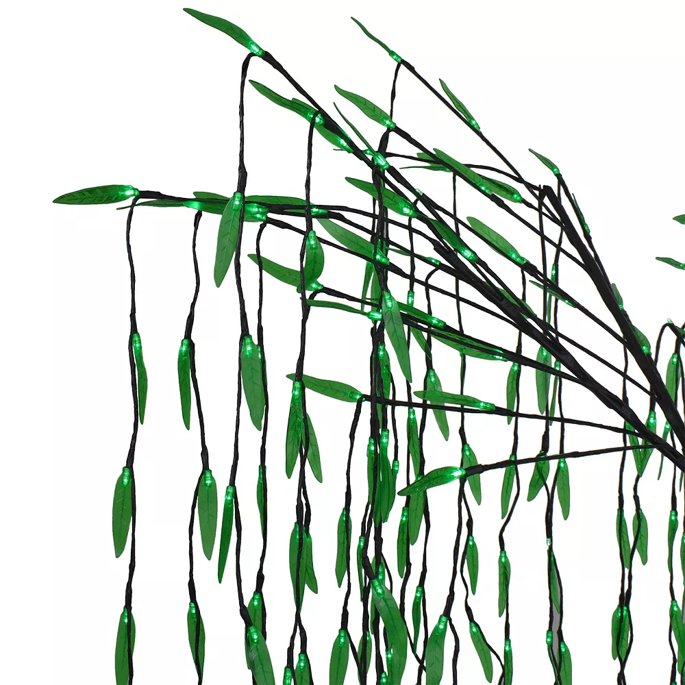 Christmas Central 6' Lighted Christmas Willow Tree Outdoor Decoration - Green LED Lights 2 Christmas Central 6' Lighted Christmas Willow Tree Outdoor Decoration - Green LED Lights - Image 2