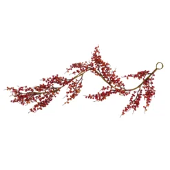 Christmas Central 5' X 6" Red And Brown Wild Fall Berry Artificial Christmas Garland - Unlit
