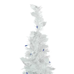 Christmas Central 6ft Lighted White Tinsel Pop-Up Artificial Christmas Tree Blue Lights -Christmas Central Shop 6051269 ALT2