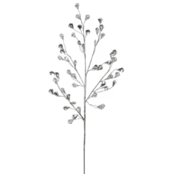 Christmas Central 30" Artificial Silver Twig Christmas Spray With Leaves