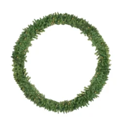Christmas Central Pre-Lit Buffalo Fir Artificial Christmas Wreath - 72-Inch Clear Lights