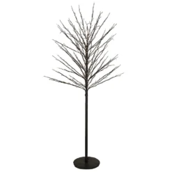 Christmas Central 5' Black LED Lighted Christmas Twig Tree - Warm White Lights