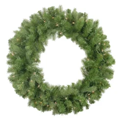 Christmas Central Pre-Lit Sierra Noble Fir Artificial Christmas Wreath 30-Inch Clear Lights