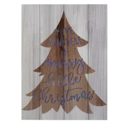 Christmas Central 11.75" Lighted Brown Tree "Have Yourself A Merry Little Christmas" Wall Plaque