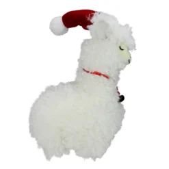 Christmas Central 13" Plush Standing Llama With Jingle Bell Necklace Christmas Tabletop Figure