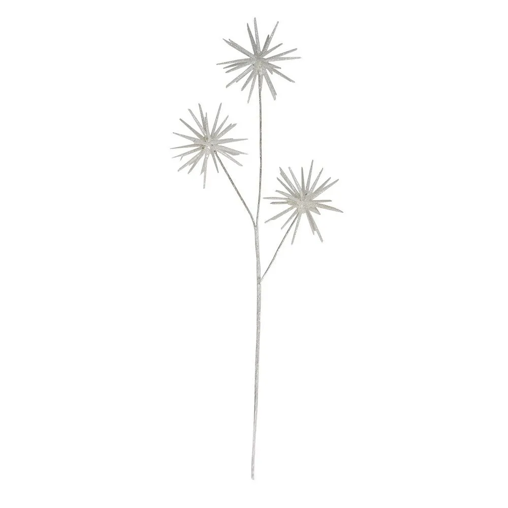 Christmas Central 24" Snow White Glitter Starburst Artificial Christmas Spray 1 Christmas Central 24" Snow White Glitter Starburst Artificial Christmas Spray