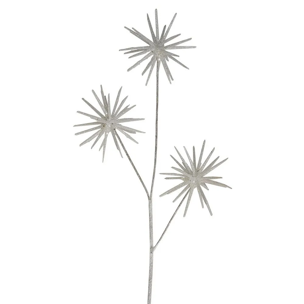 Christmas Central 24" Snow White Glitter Starburst Artificial Christmas Spray 2 Christmas Central 24" Snow White Glitter Starburst Artificial Christmas Spray - Image 2