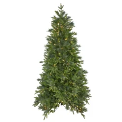 Christmas Central 6.5' Pre-Lit Rosemary Emerald Angel Pine Artificial Christmas Tree - Warm White LED Lights