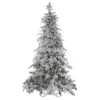 Christmas Central 6.5' Pre-Lit Full Flocked Whistler Noble Fir Artificial Christmas Tree - Clear Lights