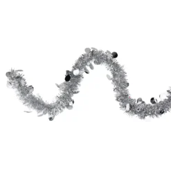 Christmas Central 50' X 2.5" Silver Shiny Tinsel Artificial Christmas Garland - Unlit