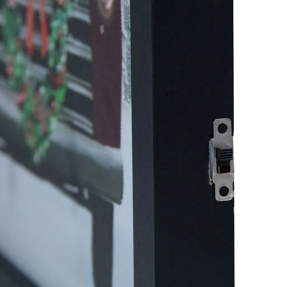 Christmas Central 15.75" Black Frame Red Vintage Truck LED Lighting Christmas Wall Canvas 3 Christmas Central 15.75" Black Frame Red Vintage Truck LED Lighting Christmas Wall Canvas - Image 3