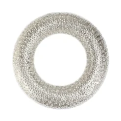 Christmas Central Silver And Clear Beaded Artificial Christmas Wreath - 20-Inch Unlit