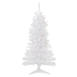 Christmas Central 4' Pre-Lit Woodbury White Pine Slim Artificial Christmas Tree Multi Lights