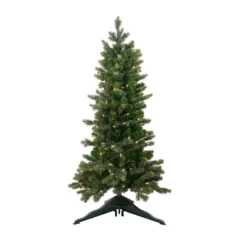 Christmas Central 4' Pre-Lit Slim Savannah Spruce Slim Artificial Christmas Tree - Clear Lights