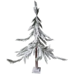 Christmas Central 47" Heavily Flocked Pine Sprig Artificial Christmas Tree