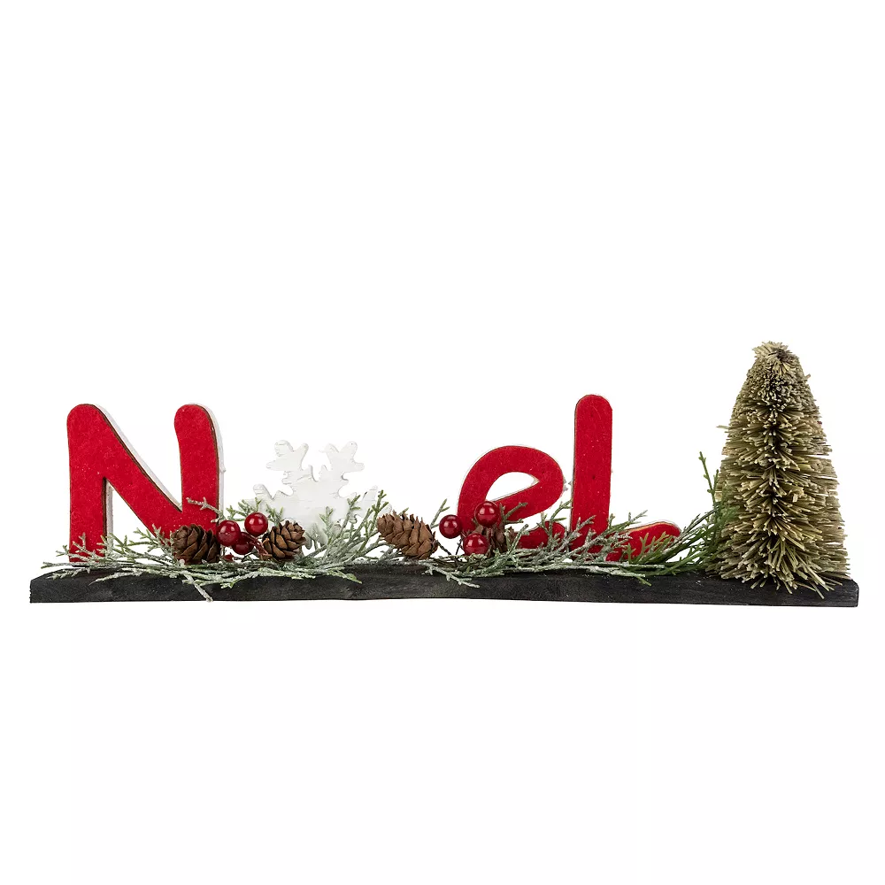 Christmas Central 14" Red Noel Winter Scene With Snowflake Christmas Sign 1 Christmas Central 14" Red Noel Winter Scene With Snowflake Christmas Sign