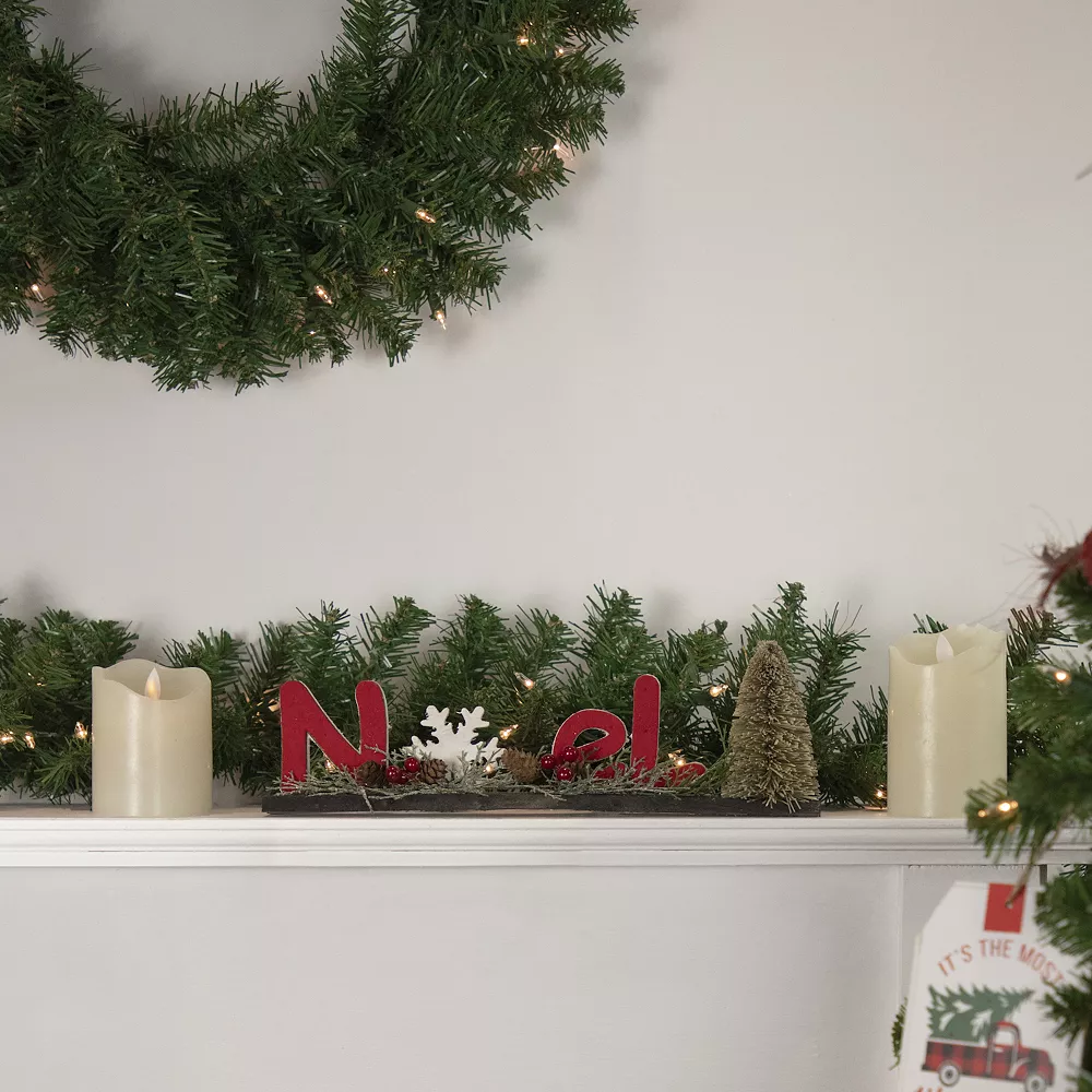 Christmas Central 14" Red Noel Winter Scene With Snowflake Christmas Sign 2 Christmas Central 14" Red Noel Winter Scene With Snowflake Christmas Sign - Image 2