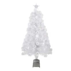 Christmas Central 4' Pre-Lit Slim Color Changing Fiber Optic Artificial Christmas Tree Multicolor LED Lights
