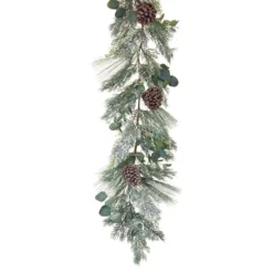 Christmas Central Set Of 2 Brown Pine And Eucalyptus Artificial Christmas Garland 70"