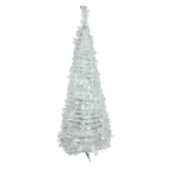 Christmas Central 6' White Tinsel Pop-Up Artificial Christmas Tree Unlit