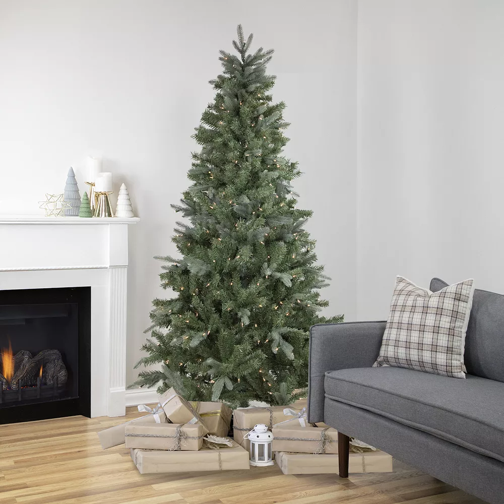 Christmas Central 6.5' Pre-Lit Slim Granville Fraser Fir Artificial Christmas Tree Clear Lights 2 Christmas Central 6.5' Pre-Lit Slim Granville Fraser Fir Artificial Christmas Tree Clear Lights - Image 2