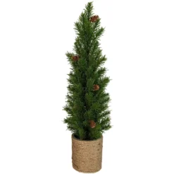 Christmas Central 16.5" Mini Artificial Christmas Tree With Pinecones - Unlit
