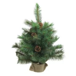 Christmas Central 18" Medium Royal Oregon Pine Burlap Base Artificial Christmas Tree - Unlit