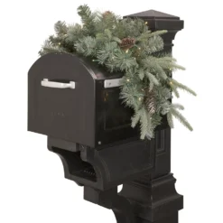Christmas Central 36" Pre-lit Pine Cone And Artificial Mixed Pine Christmas Mailbox Swag