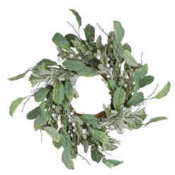 Christmas Central 25" Artificial Mixed Foliage And Berries Christmas Wreath Unlit