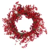 Christmas Central Red Berry Artificial Christmas Twig Wreath - 20-Inch Unlit