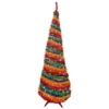 Christmas Central 6' Pre-Lit Rainbow Tinsel Pop-Up Artificial Christmas Tree Clear Lights