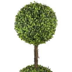 Christmas Central 48" Two Tone Green Double Sphere Artificial Boxwood Topiary Potted Plant -Christmas Central Shop 6053420 ALT2