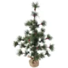 Christmas Central 23.5" Winter Berry Pine Tree With Pine Cones In Jute Base Christmas Decoration