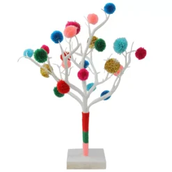 Christmas Central 15" Multi-Color Christmas Pom Pom Twig Tree