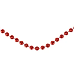 Christmas Central 15' X 0.25" Shiny Crimson Red Beaded Artificial Christmas Garland - Unlit