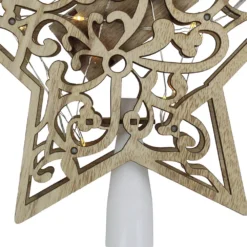 Christmas Central 10" Lighted Brown Star With Cut-Out Design Christmas Tree Topper - Clear Lights -Christmas Central Shop 6059469 ALT2
