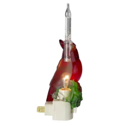 Christmas Central 7.5" Red Christmas Cardinal With Holly And Berry Bubble Night Light 5 Christmas Central 7.5" Red Christmas Cardinal With Holly And Berry Bubble Night Light -Christmas Central Shop 6059495 ALT2