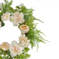 Christmas Central Rose And Peony Fern Artificial Floral Spring Wreath Pink - 24-Inch 5 Christmas Central Rose And Peony Fern Artificial Floral Spring Wreath Pink - 24-Inch -Christmas Central Shop 6059588 ALT2